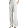 Mango Contrast Piped Wide Leg Linen Pants In Vanilla