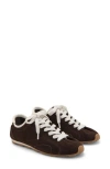Mango Contrast Suede Sneaker In Brown
