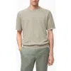 Mango Contrast Trim Cotton Blend T-shirt In Green