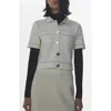 Shop Mango Contrast Trim Crop Cardigan In Ecru