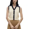 MANGO MANGO CONTRAST TRIM SWEATER VEST