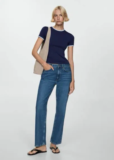 Mango T-shirt Dark Navy