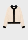 Mango Contrasted Buttons Jacket Ecru In Ecru
