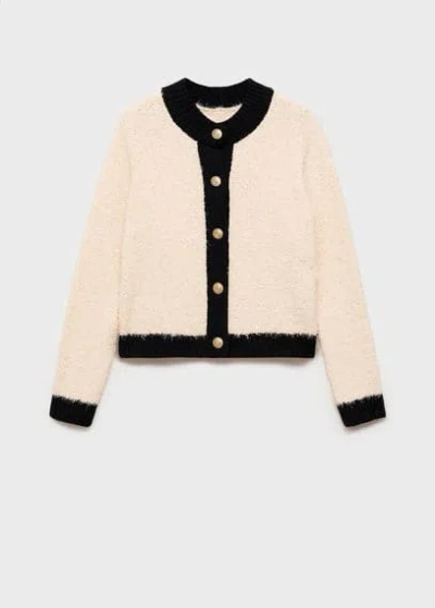 Mango Contrasted Buttons Jacket Ecru