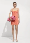 Mango Contrasting Print Dress Orange In Orange