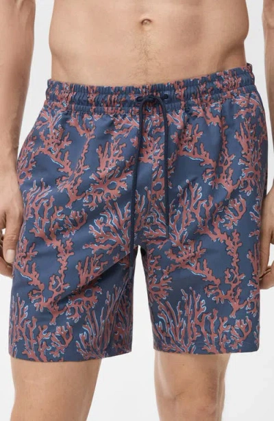 MANGO MANGO CORAL PRINT SWIM TRUNKS