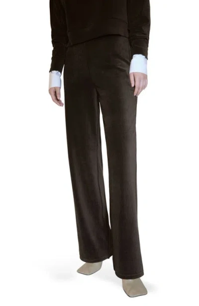 Mango Corduroy Straight Leg Pants In Brown
