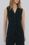 Mango Corset Back Vest In Black