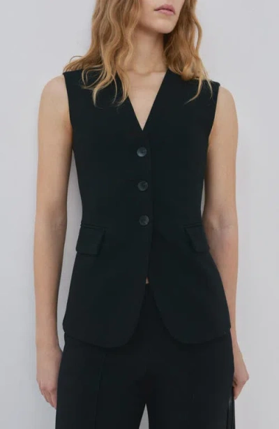 Mango Corset Back Vest In Black