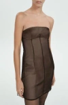Mango Corset Minidress In Black