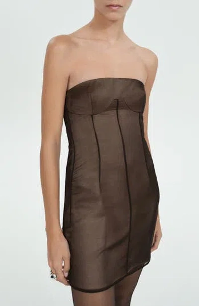 Mango Corset Minidress In Black