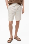 Mango Men's Drawstring Linen Bermuda Shorts In White