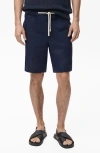 Mango Men's Drawstring Linen Bermuda Shorts In Blue
