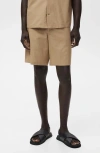 Mango Cotton & Linen Bermuda Shorts In Brown