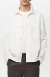 Mango Cotton & Linen Button-up Overshirt In White