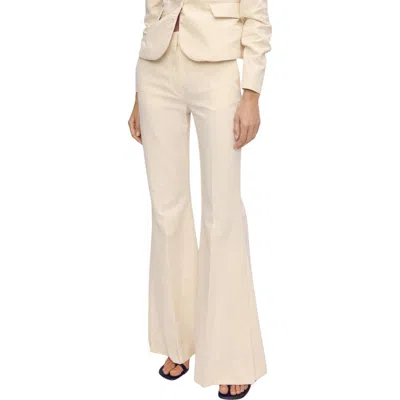 Mango Cotton & Linen Flare Pants