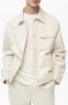 Mango Men's Pocket Linen And Cotton Jacket In White