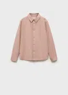 Mango Kids' Cotton And Linen Shirt Nude