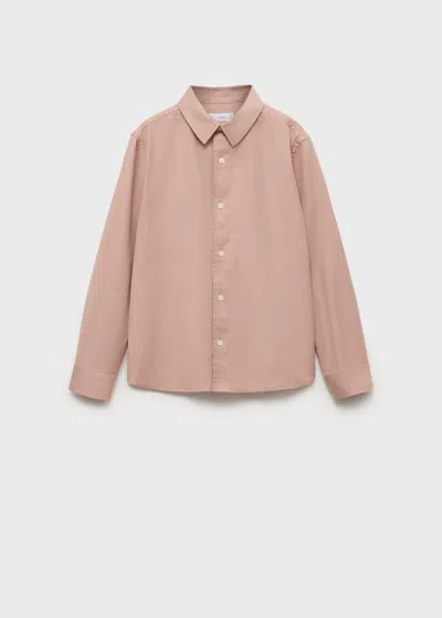Mango Kids' Cotton And Linen Shirt Nude