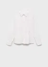 Mango Kids' Cotton And Linen Shirt Off White