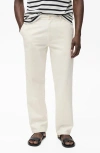 Mango Men's Cotton-linen Blend Regular-fit Jeans In White