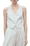 Mango Women's Linen-blend Suit Vest In White