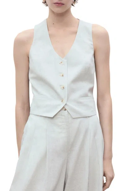 MANGO MANGO COTTON & LINEN SUIT VEST