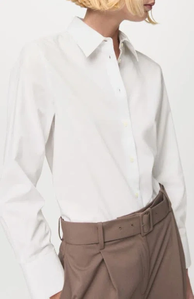 Mango Cotton And Lyocell Blend Shirt In White