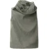 Mango Cotton & Silk Organza Top In Forest Green