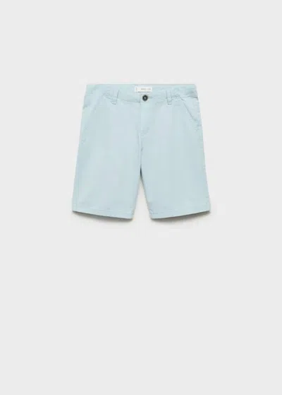 Mango Kids' Cotton Bermuda Shorts Sky Blue
