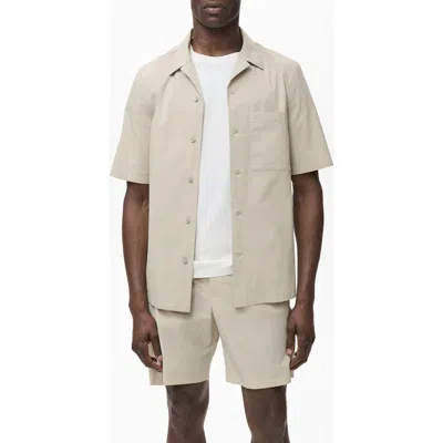 Mango Cotton Blend Camp Shirt In Neutral