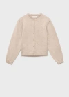 Mango Kids' Cotton-blend Cardigan Beige