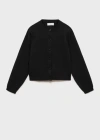 Mango Cotton-blend Cardigan Black In Black