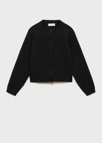 Mango Kids' Cotton-blend Cardigan Black