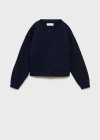 Mango Kids' Cotton-blend Cardigan Dark Navy