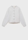 Mango Kids' Cotton-blend Cardigan Light Heather Grey