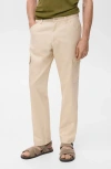 Mango Cotton Blend Cargo Pants In Neutral