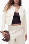 Mango Cotton Blend Crop Utility Jacket In Multi