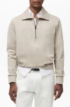 Mango Cotton Blend Half Zip Sweatshirt In Ice Gray