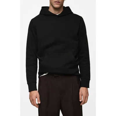 Mango Cotton Blend Hoodie In Black