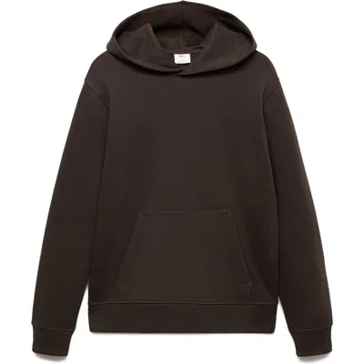 Mango Cotton Blend Hoodie In Brown