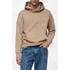 Mango Cotton Blend Hoodie In Medium Brown