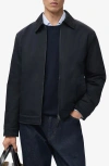 Mango Cotton Blend Jacket In Black