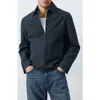 Mango Cotton Blend Jacket In Blue