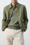 Mango Lightweight Cotton-lyocell Jacket In Green