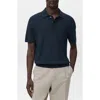 Mango Cotton Blend Knit Polo In Blue