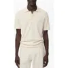 Mango Cotton Blend Knit Polo In White