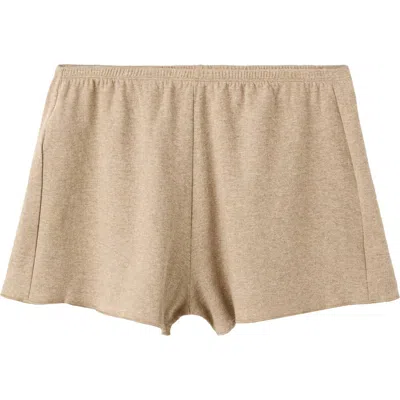 Mango Cotton Blend Pajama Shorts In Brown