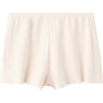Mango Cotton Blend Pajama Shorts In Neutral