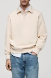 Mango Cotton Blend Polo Sweatshirt In Neutral